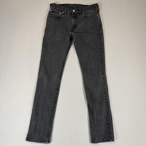 Levi's 511 Jeans Mens 32x34 Gray Charcoal Denim Slim‎ Tapered Fit Made Mexico